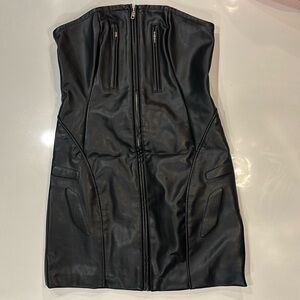 Fashion nova Black Leather Mini Dress